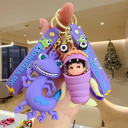 Anime Monsters, Inc Themed Keychain Fashion Silicone Dolls Bag Pendant Car Key Accessories Students Give Each Other Small Gifts