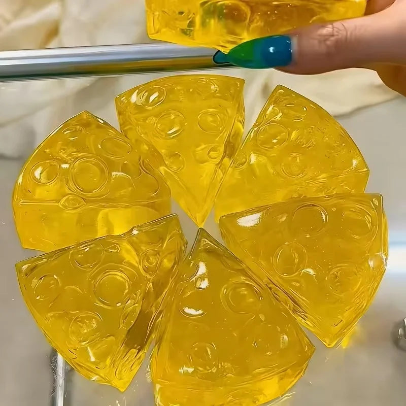 3A.Relieve Stress Squishy Honey Cheese Square Fidgets Toys Super Soft Mochi Cheese Squeeze Toy Funny Anti.stress Sensory Toy