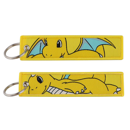Anime Cute Animal Jet Tag Embroidery Keys Tag Women Keyring Cartoon Car Keys Fashion Jewelry Accessories Kids Gifts 1PCS