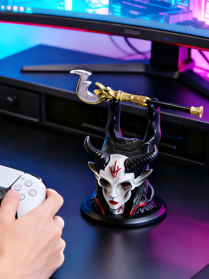 New Gothic Horned Demon Controller Holder Universal Fit Ps Xbox Switch Gamepad Resin Stand Gaming Desktop Decor Ornament