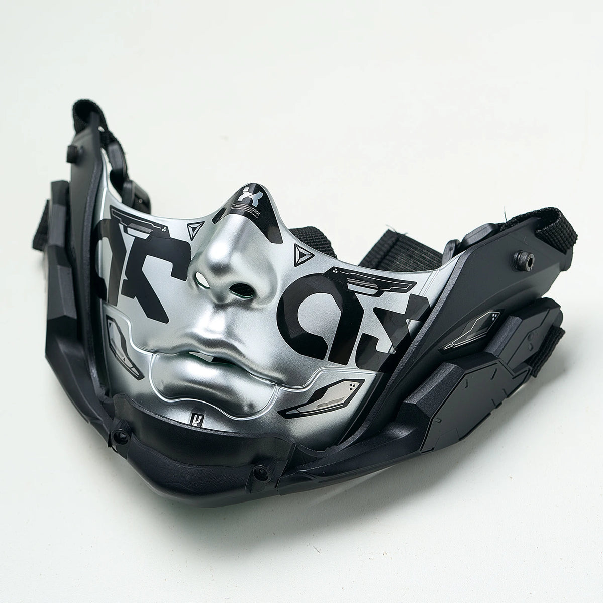 14Color Cyberpunk Half Face Mask Mecha Style Halloween Cosplay Mask Adjustable Strap Breathable Comfort Party Costume Face Cover