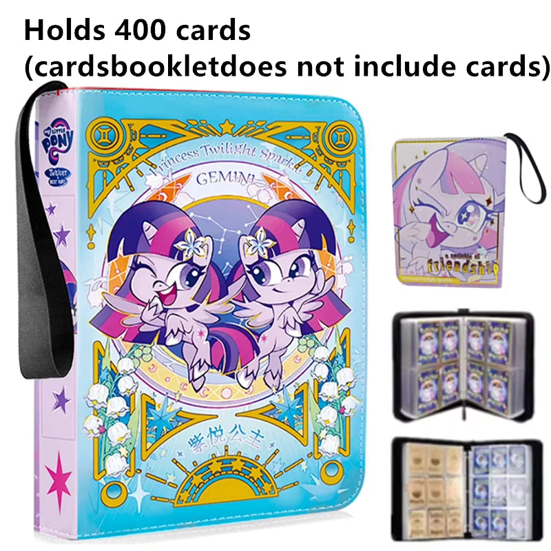 My Little Pony 400pcs/900pcs Card Album Book Folder 4/9 Card Slots Collections Zipper Double Pocket Zipper Card Binder Holder