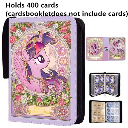 My Little Pony 400pcs/900pcs Card Album Book Folder 4/9 Card Slots Collections Zipper Double Pocket Zipper Card Binder Holder