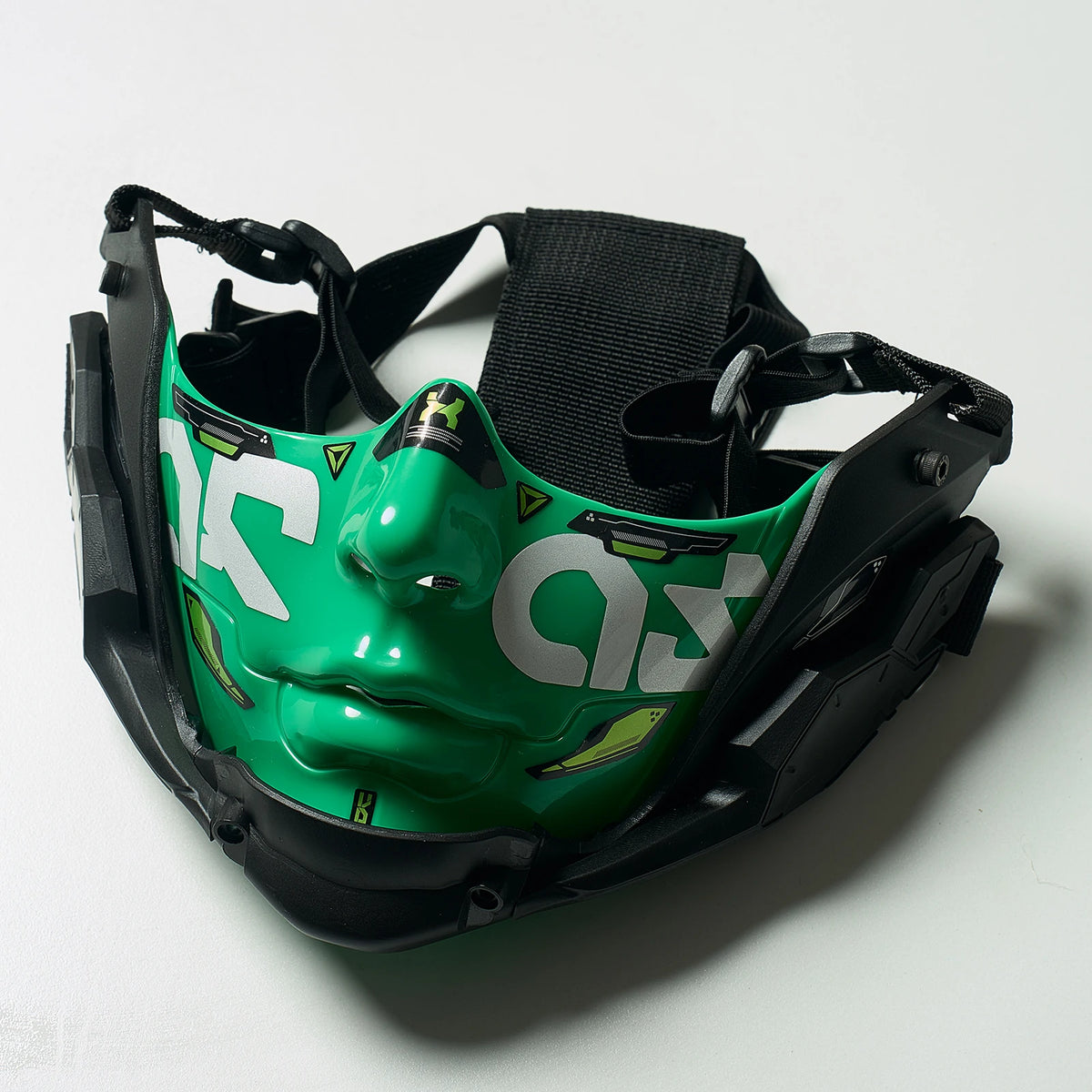14Color Cyberpunk Half Face Mask Mecha Style Halloween Cosplay Mask Adjustable Strap Breathable Comfort Party Costume Face Cover