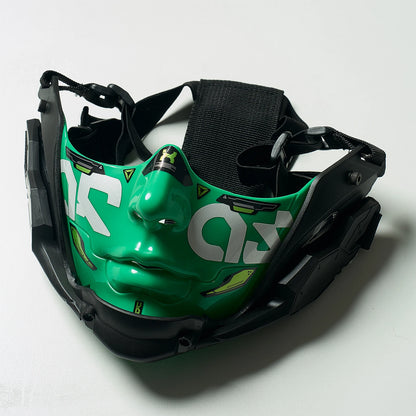 14Color Cyberpunk Half Face Mask Mecha Style Halloween Cosplay Mask Adjustable Strap Breathable Comfort Party Costume Face Cover