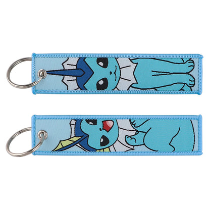 Anime Cute Animal Jet Tag Embroidery Keys Tag Women Keyring Cartoon Car Keys Fashion Jewelry Accessories Kids Gifts 1PCS