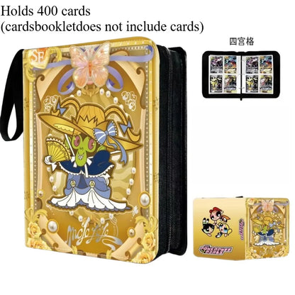 Powerpuff Girls Card Organizer 400/900 Cards Pack with 4/9 Card Slots Zippered Double Pockets Anime Merchandise Gift