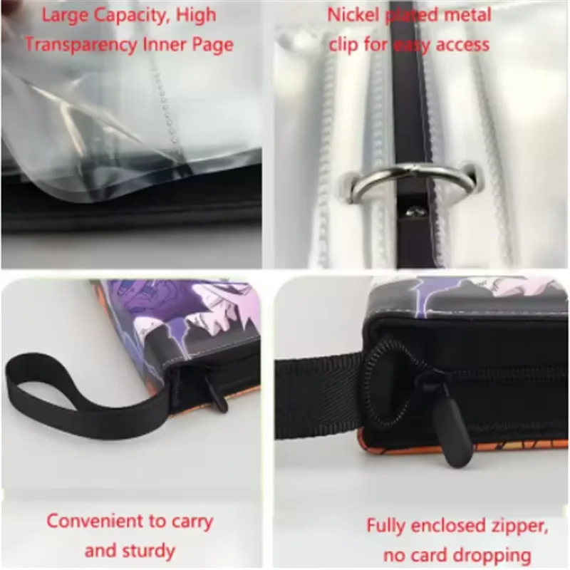 My Little Pony 400pcs/900pcs Card Album Book Folder 4/9 Card Slots Collections Zipper Double Pocket Zipper Card Binder Holder