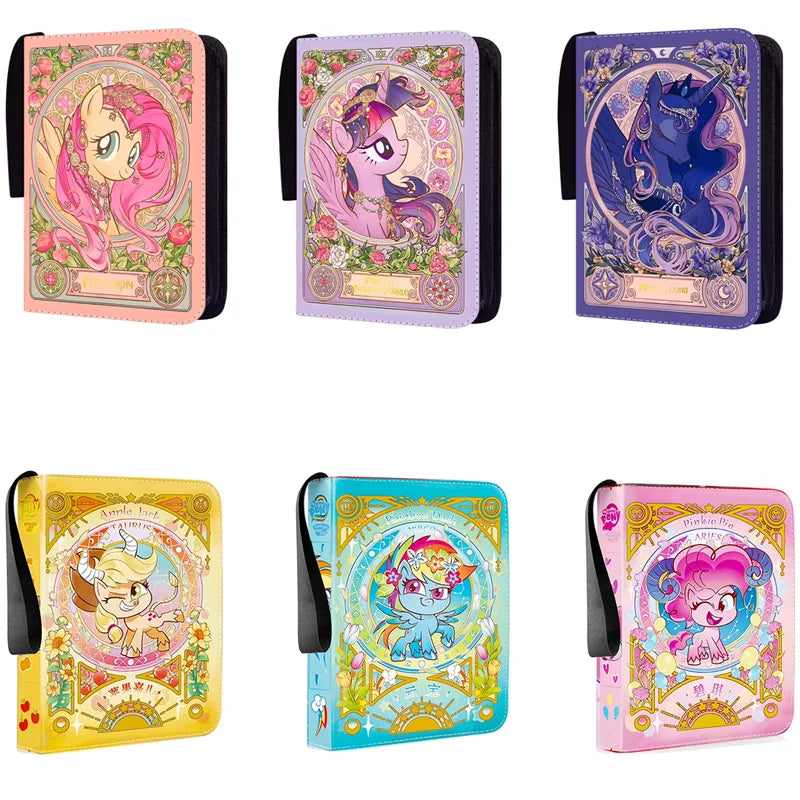 My Little Pony 400pcs/900pcs Card Album Book Folder 4/9 Card Slots Collections Zipper Double Pocket Zipper Card Binder Holder