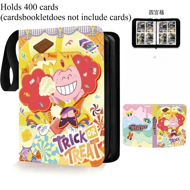 Powerpuff Girls Card Organizer 400/900 Cards Pack with 4/9 Card Slots Zippered Double Pockets Anime Merchandise Gift