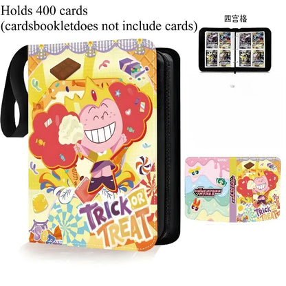 Powerpuff Girls Card Organizer 400/900 Cards Pack with 4/9 Card Slots Zippered Double Pockets Anime Merchandise Gift
