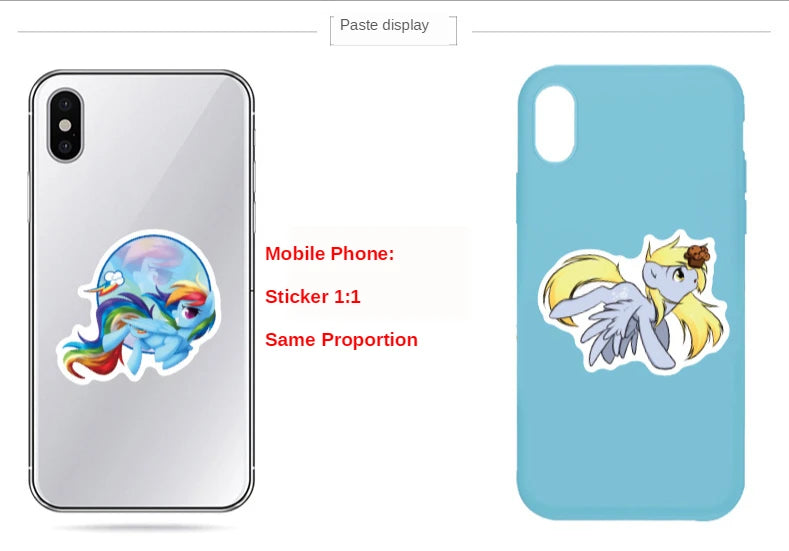 50Pcs Pony Stickers Cute Cartoon Stickers Mobile Phone Cup Notebook Waterproof Decorative Hand Account Stickers