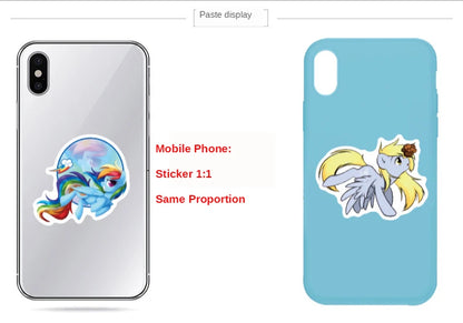 50Pcs Pony Stickers Cute Cartoon Stickers Mobile Phone Cup Notebook Waterproof Decorative Hand Account Stickers