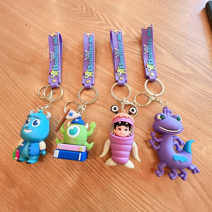 Anime Monsters, Inc Themed Keychain Fashion Silicone Dolls Bag Pendant Car Key Accessories Students Give Each Other Small Gifts
