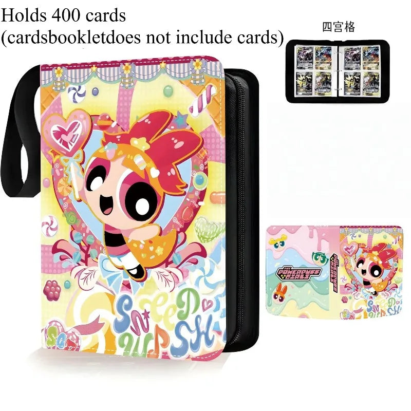 Powerpuff Girls Card Organizer 400/900 Cards Pack with 4/9 Card Slots Zippered Double Pockets Anime Merchandise Gift