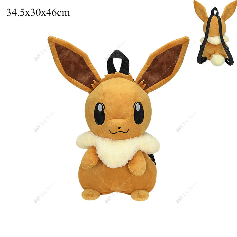 Pokemon Plush Backpack Anime Gengar Charizard Piplup Eevee Mimikyu Soft Stuffed Schoolbag Shoulder Bag Toy for Kids