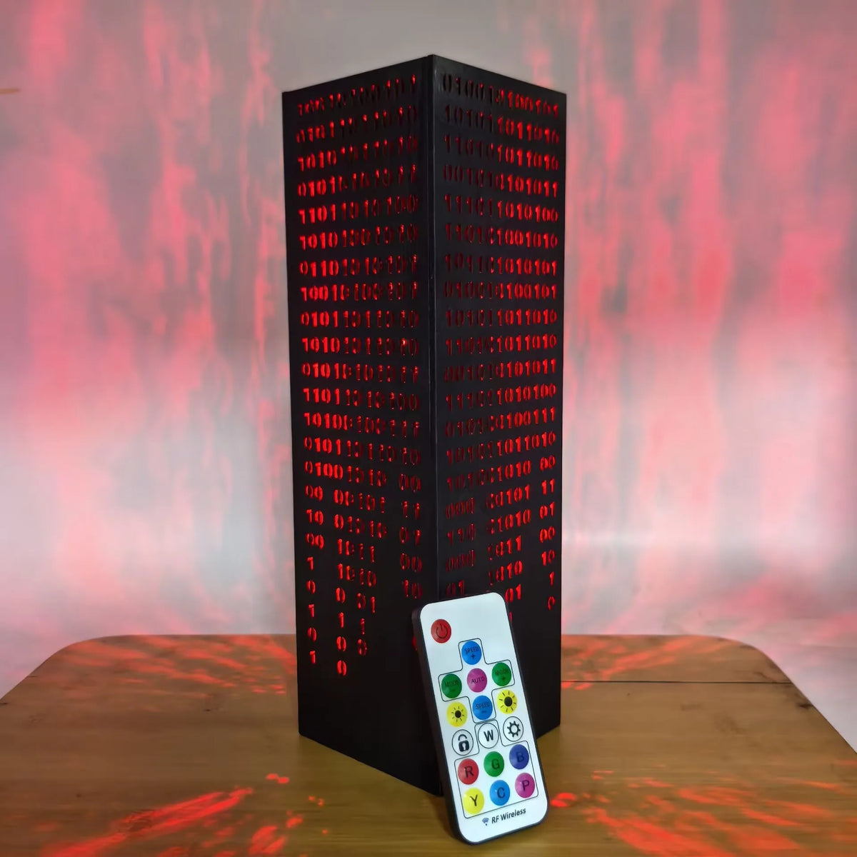 Green Hieroglyphs Numbers Vertical Lines Mathematics | Desk Cyberpunk Night Lamp | Sci-Fi LED Futuristic Lamp