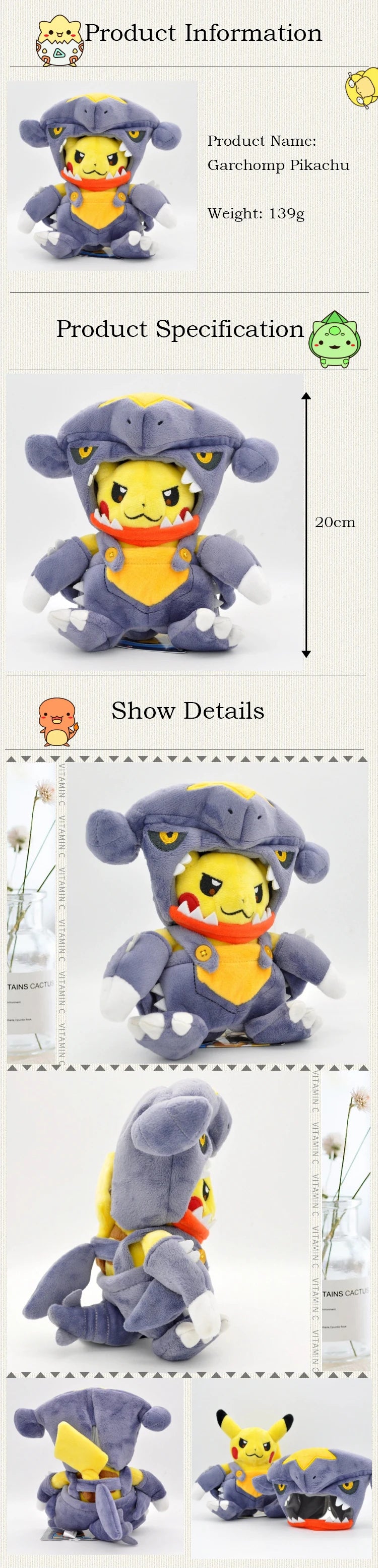 Pokemon Pikachu Morpeko Gengar Cosplay Toy Snorlax Garchomp Tyranitar Hydreigon Anime Eevee Lapras Stuffed Plush Charizard doll