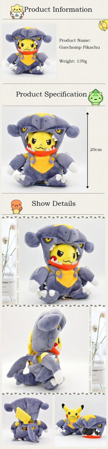 Pokemon Pikachu Morpeko Gengar Cosplay Toy Snorlax Garchomp Tyranitar Hydreigon Anime Eevee Lapras Stuffed Plush Charizard doll