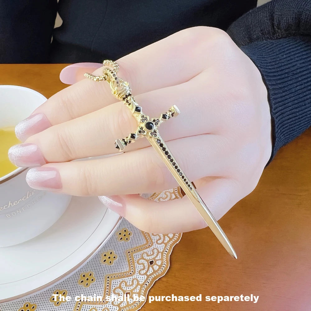 Pendant Sword With Crown Skull Knight Window New Fine Jewelry Europe Style 925 Sterling Silver Protection Gift For Women Men
