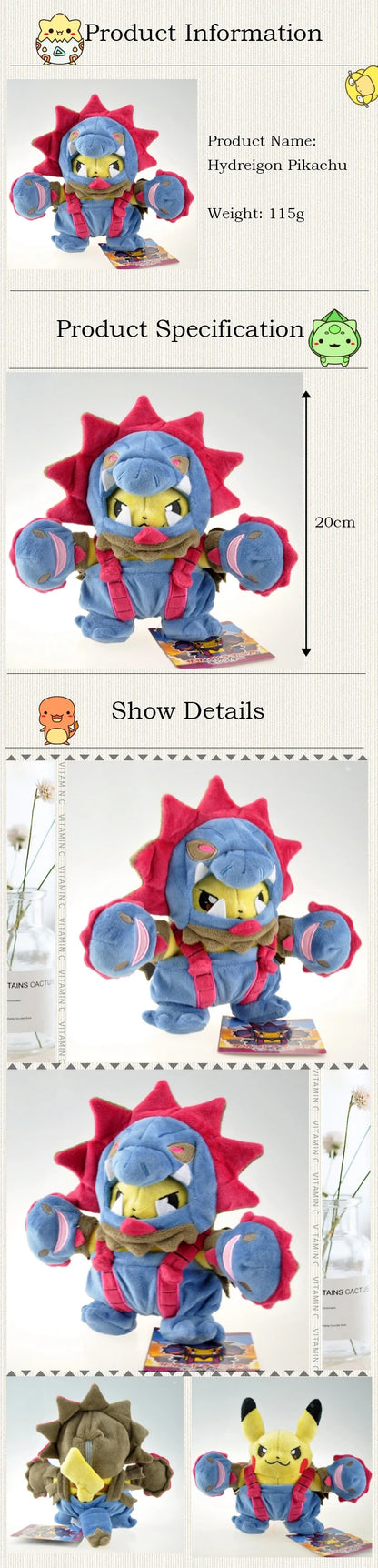 Pokemon Pikachu Morpeko Gengar Cosplay Toy Snorlax Garchomp Tyranitar Hydreigon Anime Eevee Lapras Stuffed Plush Charizard doll