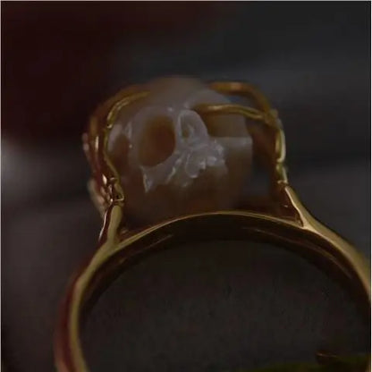 Headache, Skull Pain, Emotional Ring Personality Skull Carving