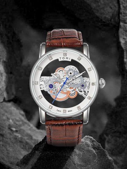 TOMI New Popular Watch Luxury Casual Men's and Women's Watch Hollow Diamond Quartz Watch