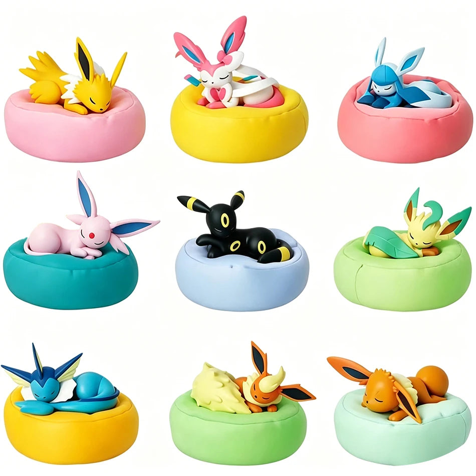Spot Hot Anime Character Eevee Multi Form Series Blind Box Desktop Decoration Ornament Set Toy Scene Building Props Mystery Gift