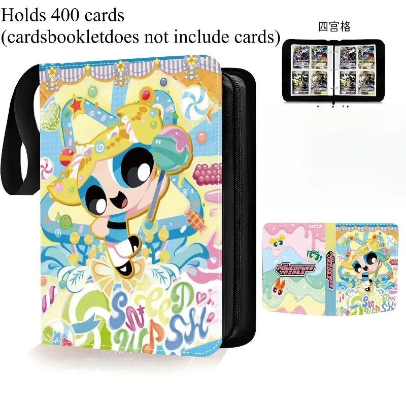 Powerpuff Girls Trading Card Binder Album High Capacity PU Leather Holder