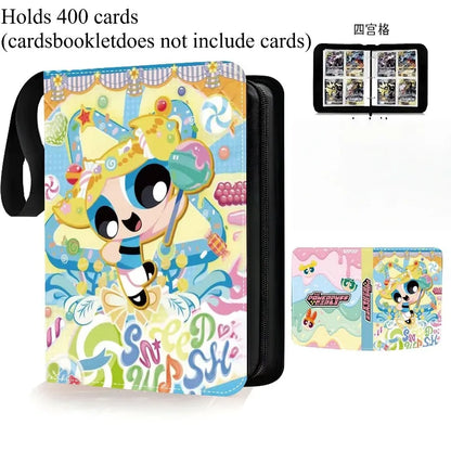 Powerpuff Girls Trading Card Binder Album High Capacity PU Leather Holder