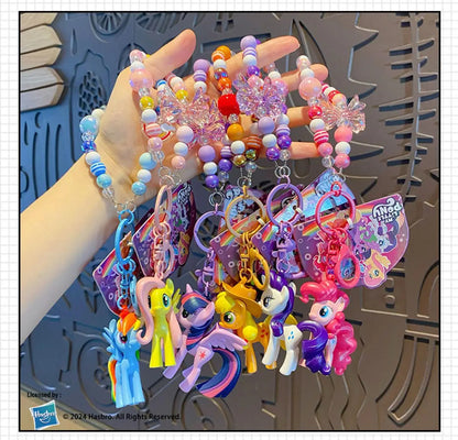Authentic Pony Polaroid Keychain Girls Cute Cartoon Twilight Sparkle Doll Key Chain Pendant Year of The Horse Mascot