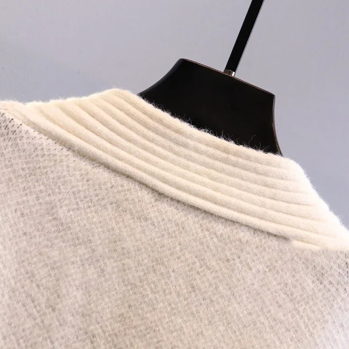 Spring/Autumn Cartoon-print Jacquard Jumper Loose-fitting Relaxed-fit Knitted Cardigan