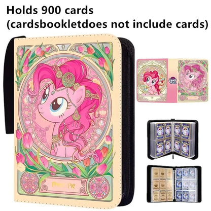 My Little Pony 400pcs/900pcs Card Album Book Folder 4/9 Card Slots Collections Zipper Double Pocket Zipper Card Binder Holder