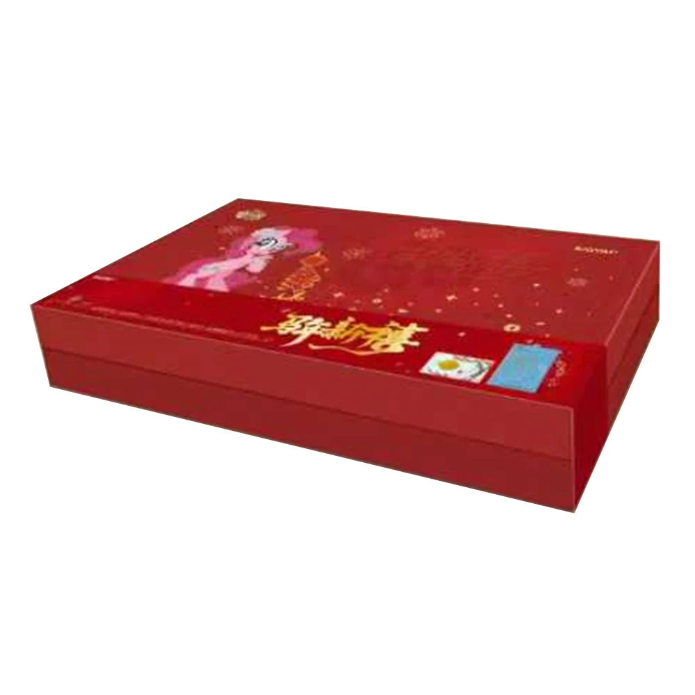Red box for My Little Pony cards, featuring pink pony art and gold lettering on top.