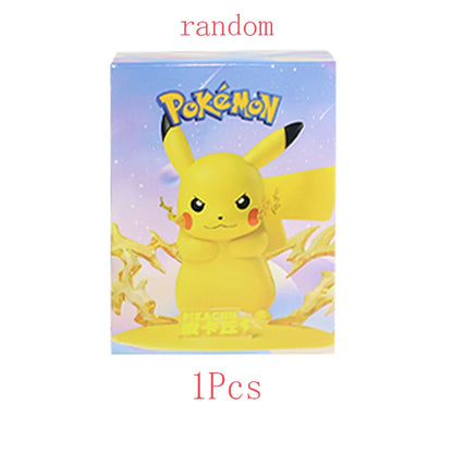 Pokémon Pikachu blind box with blue, pink, and yellow packaging featuring Pikachu with lightning.
