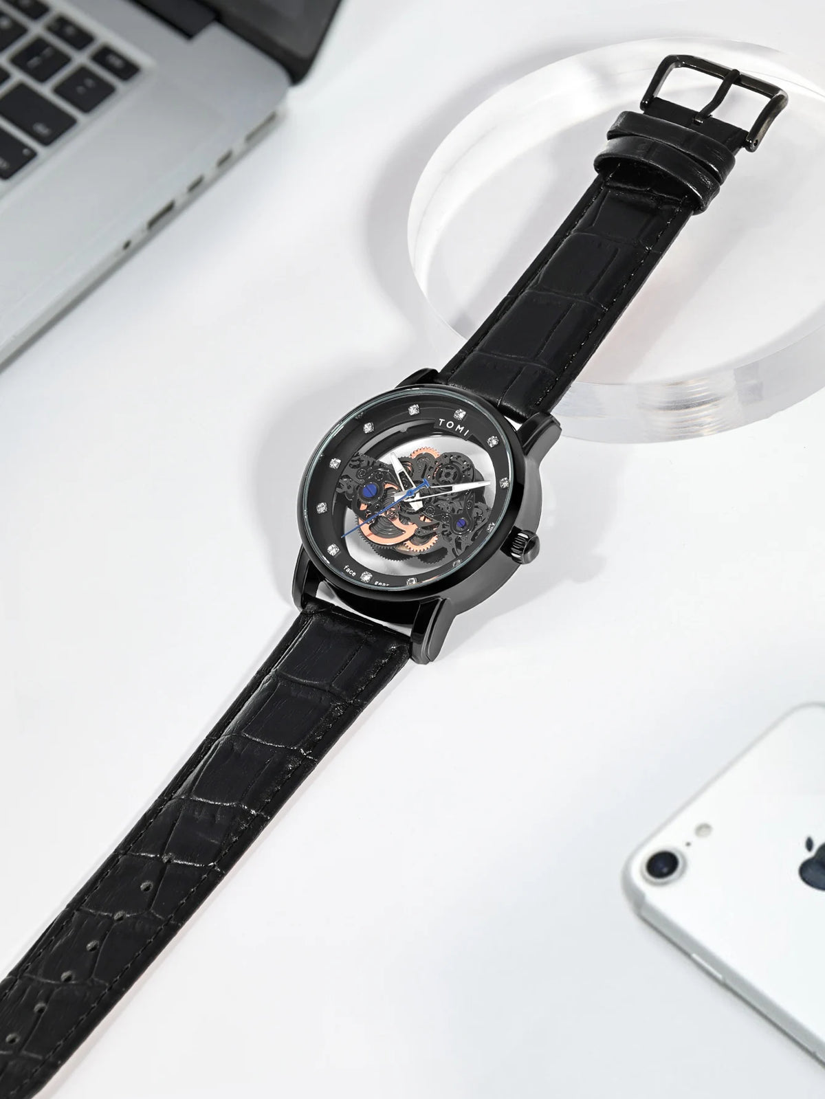 TOMI New Popular Watch Luxury Casual Men's and Women's Watch Hollow Diamond Quartz Watch