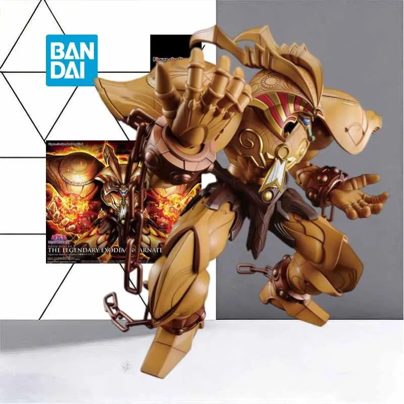 Gold, armored Exodia figure with chains on its wrists and ankles, striking a dynamic pose.
