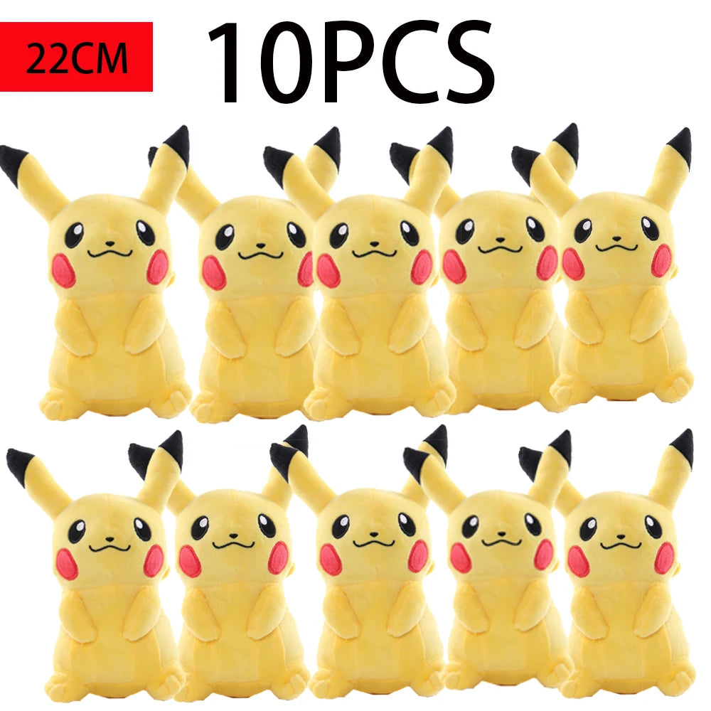 Hot Sale Pokemon Plush Dolls Set - Pikachu Charmander Bulbasaur Squirtle Psyduck Eevee Soft Stuffed Animals Peluche Toy Gifts