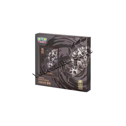 Black and grey Pokémon TCG product box featuring abstract silver line art and Chinese text.