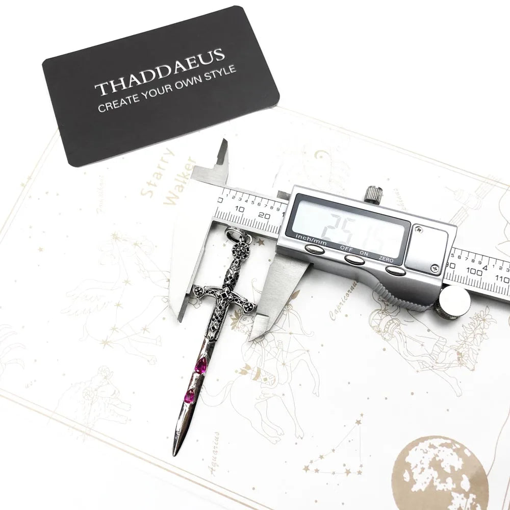 Pendant Sword With Crown Skull Knight Window New Fine Jewelry Europe Style 925 Sterling Silver Protection Gift For Women Men