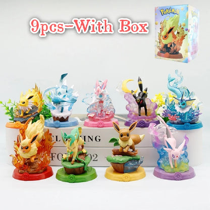 8 style Pok é mon Action Doll Pikachu Adventure Eevee Blind Box Anime Model Desktop Decorations Pok é mon Toys Boy Birthday Gift