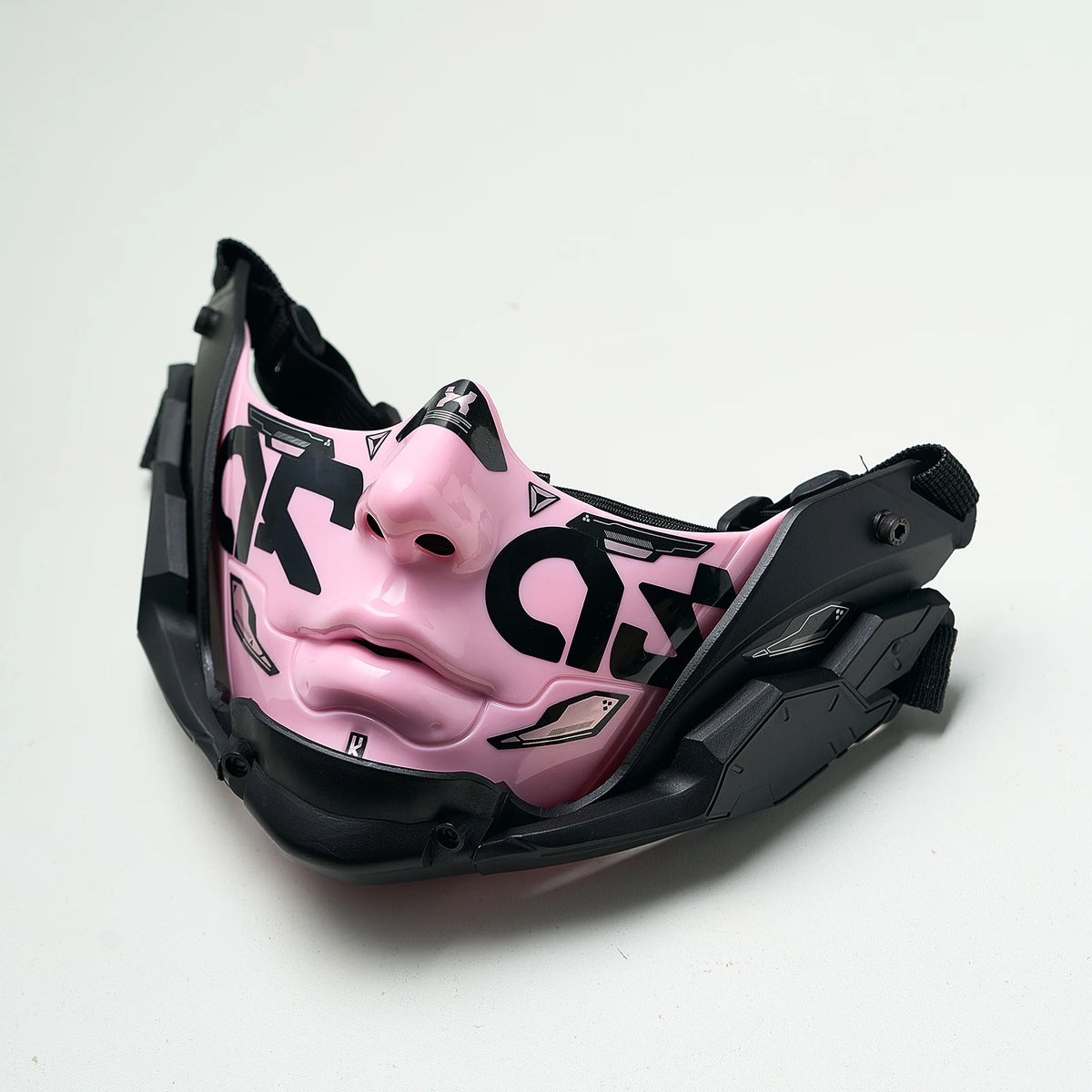 14Color Cyberpunk Half Face Mask Mecha Style Halloween Cosplay Mask Adjustable Strap Breathable Comfort Party Costume Face Cover