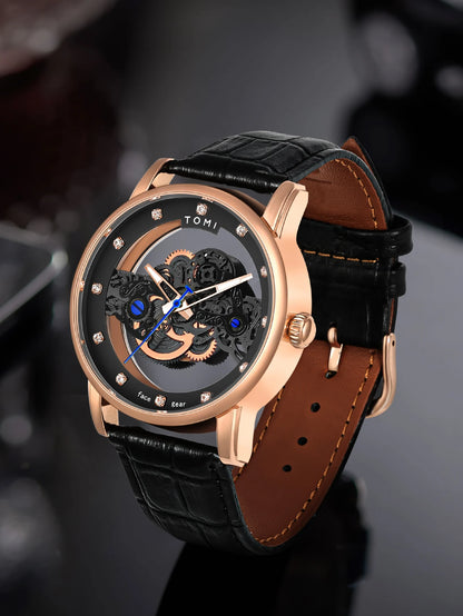TOMI New Popular Watch Luxury Casual Men's and Women's Watch Hollow Diamond Quartz Watch