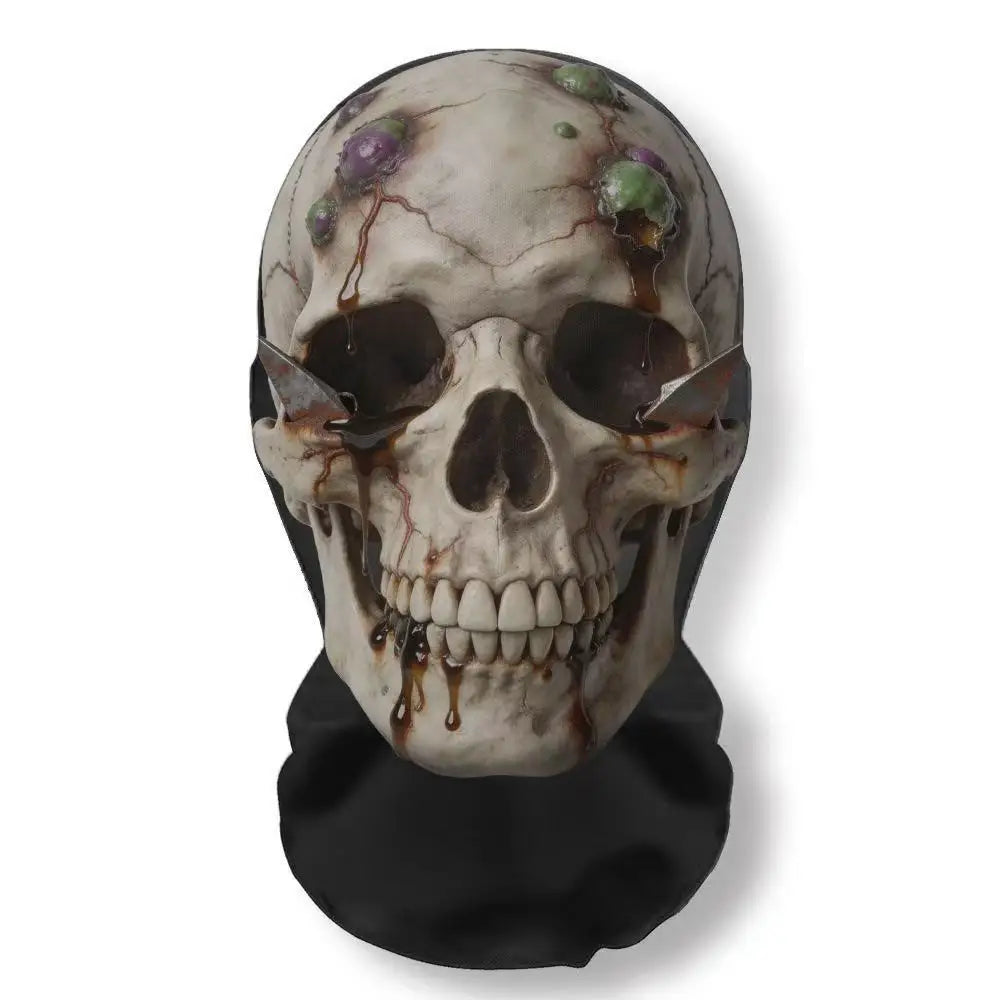 Realistic 3D Horror Skull Zombie Full Face Mask Breathable Mesh Headgear Cosplay Prop for Halloween Party Prank Carnival Costume