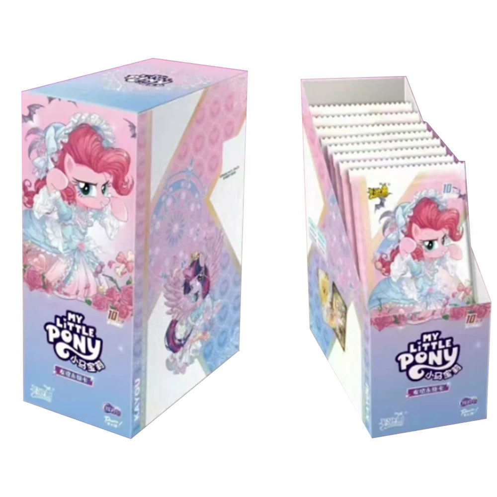 Pinkie Pie My Little Pony trading card box and foil packs, in pink and blue.