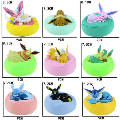Spot Hot Anime Character Eevee Multi Form Series Blind Box Desktop Decoration Ornament Set Toy Scene Building Props Mystery Gift