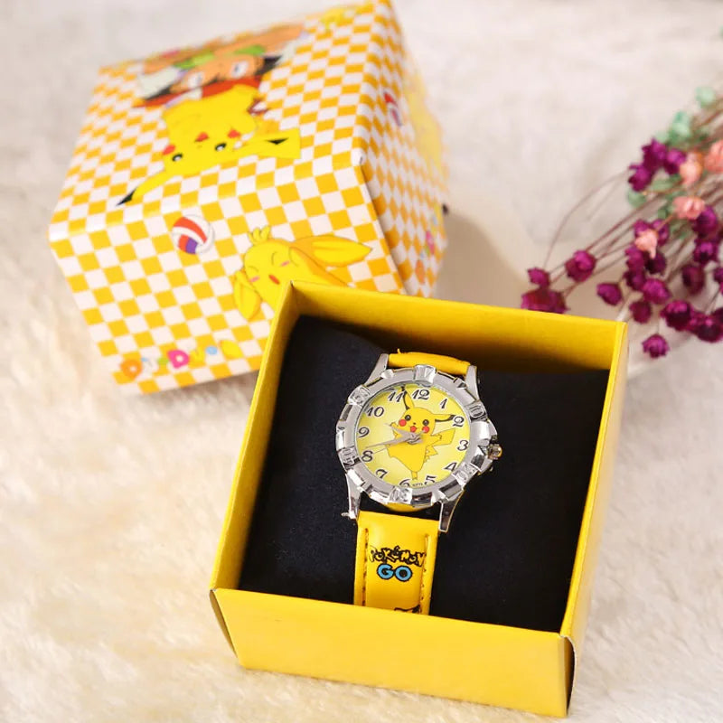 Pocket Monster Pikachu Fashion Cosplay Watch Creative Boys Girls Children's Anime Cartoon Birthday Gifts with Box