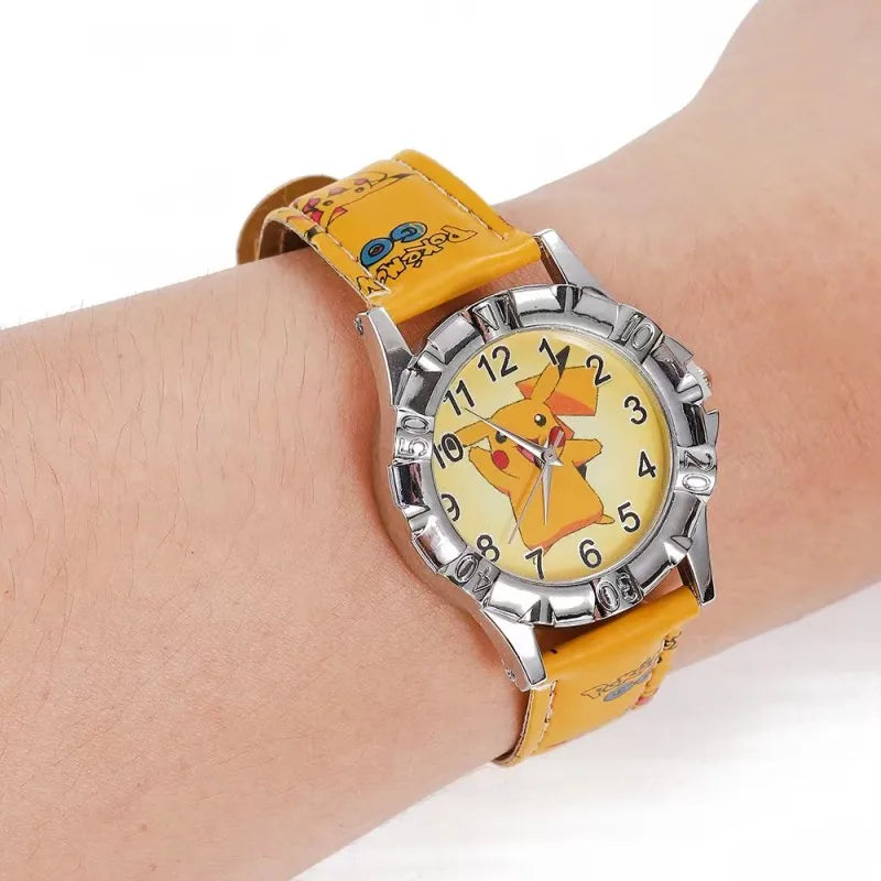 Pocket Monster Pikaqiu kawaii Fashion Trend Creative Watch Boys and Girls Children's Anime Cartoon Birthday Gift Box