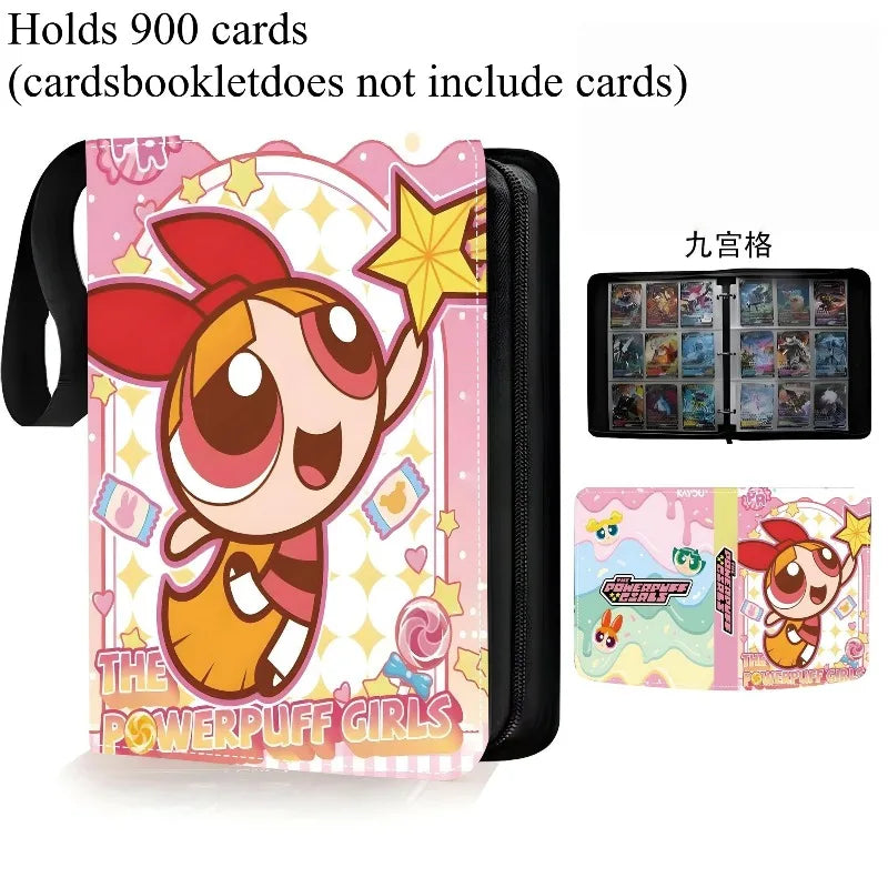 Powerpuff Girls Trading Card Binder Album High Capacity PU Leather Holder