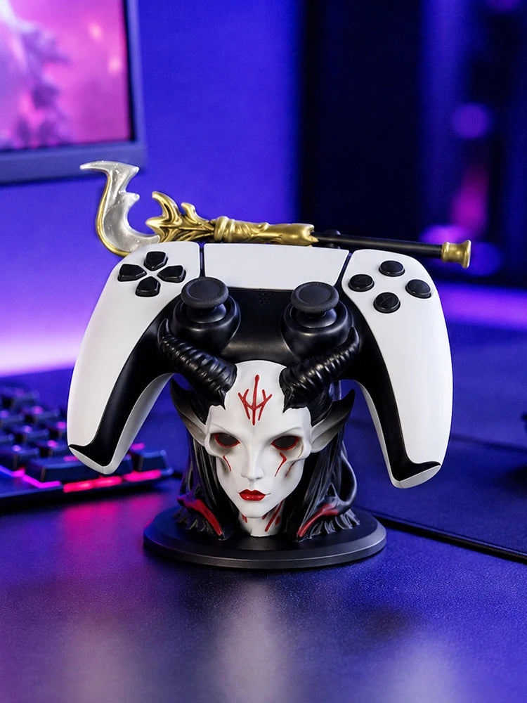 New Gothic Horned Demon Controller Holder Universal Fit Ps Xbox Switch Gamepad Resin Stand Gaming Desktop Decor Ornament